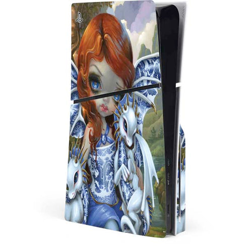 Fairy and Dragons with White and Blue Porcelain Wings by Jasmine Becket-Griffith PlayStation PS5 Skins